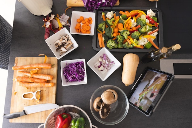 Zestaw potraw z planów